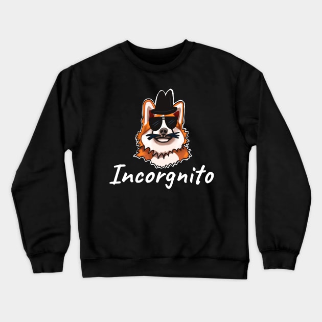 Incorgnito Dog-Corgi Crewneck Sweatshirt by wildjellybeans